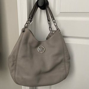 Michael Kors Grey Leather Handle Bag